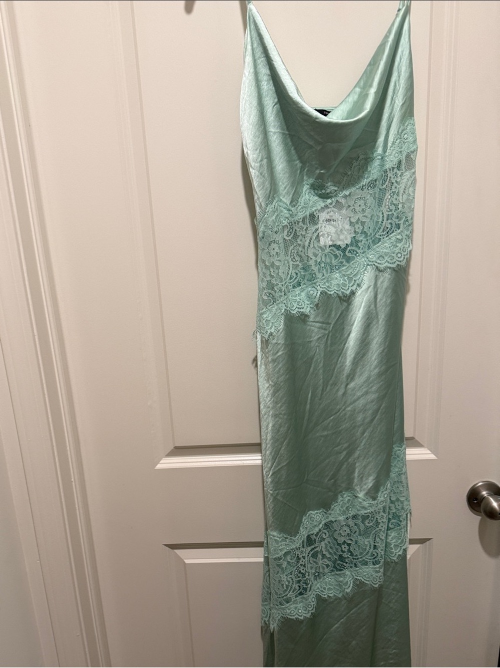 Forever 21 Mint Green Satin Lace Slip Dress